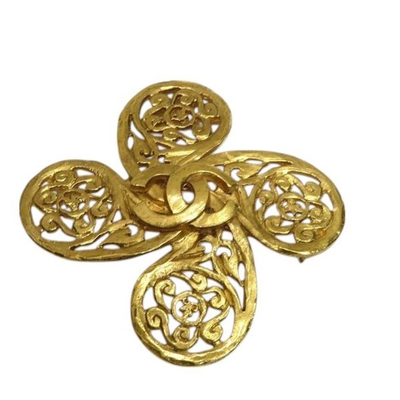 Chanel Coco Mark Gold Gold Plated brooch - Picture 1 of 9